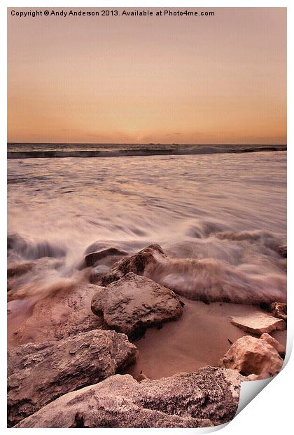 Warm Golden Sunset Print by Andy Anderson
