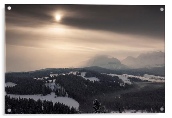 Winter landscape Acrylic by Robert Parma