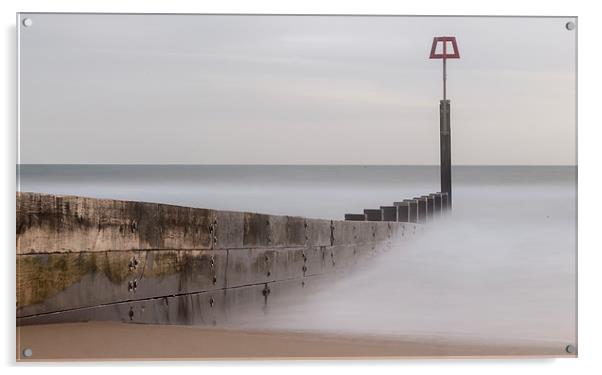 Stormy Seas at Boscombe Beach Acrylic by Daniel Rose