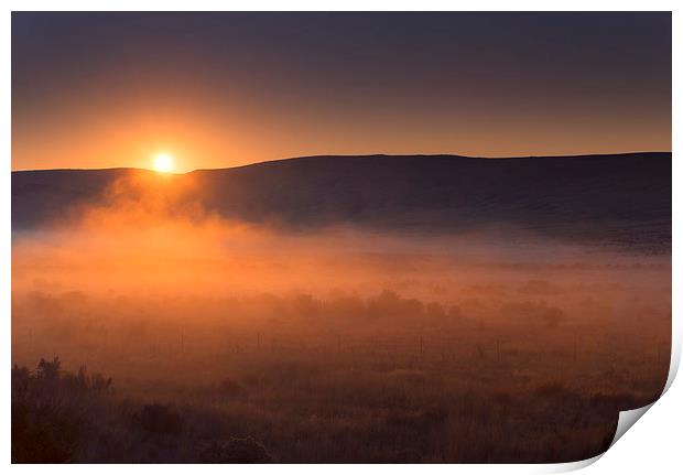High Desert Morning Mist Print by Mike Dawson