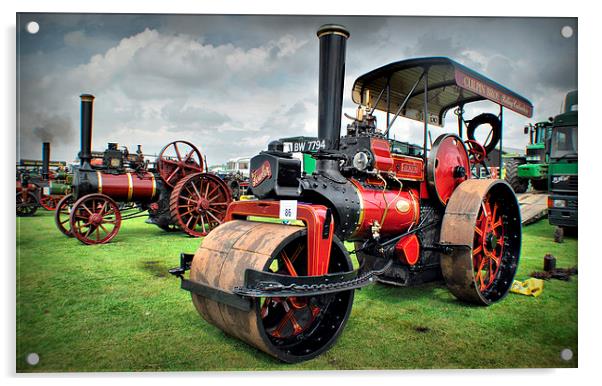Old Steam Roller Acrylic by Jon Fixter