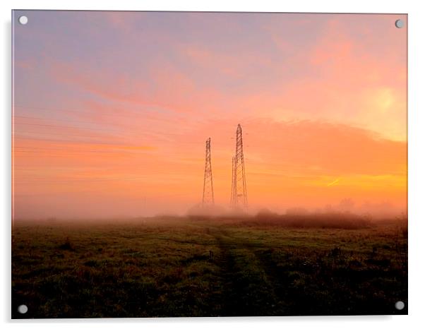Pylon Sunrise Acrylic by Colin Richards