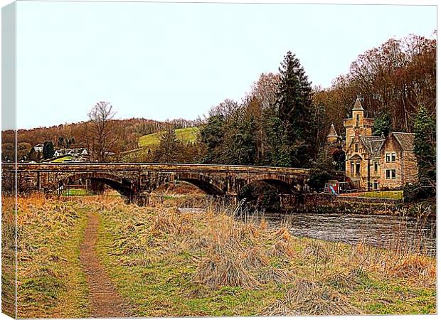 Gatehouse & Bridge , Mauldslie Canvas Print by Bill Lighterness