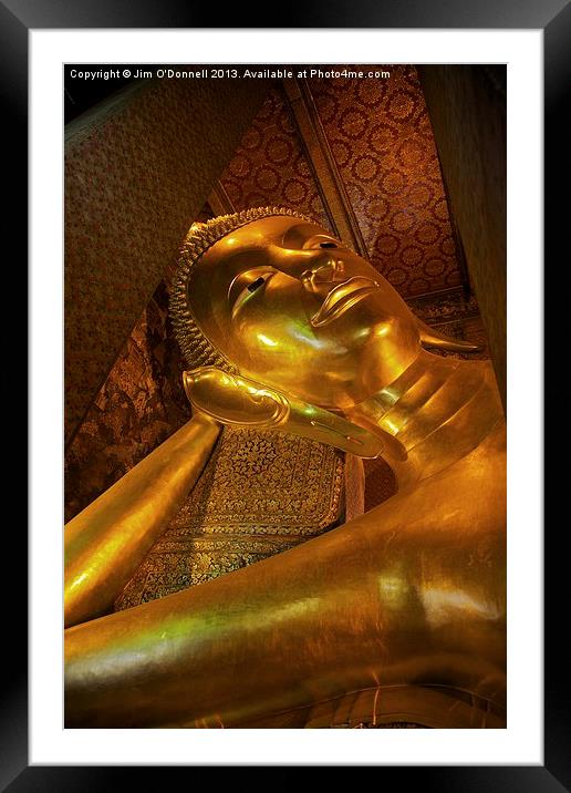 Reclining Buddha Framed Mounted Print by Jim O'Donnell
