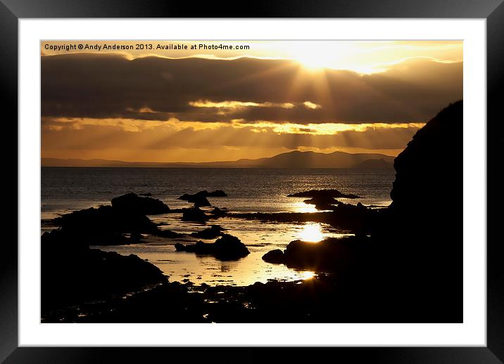 Sunset over Firth of Forth Framed Mounted Print by Andy Anderson