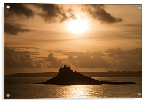 St. Michaels Mount Cornwall Acrylic by Oxon Images