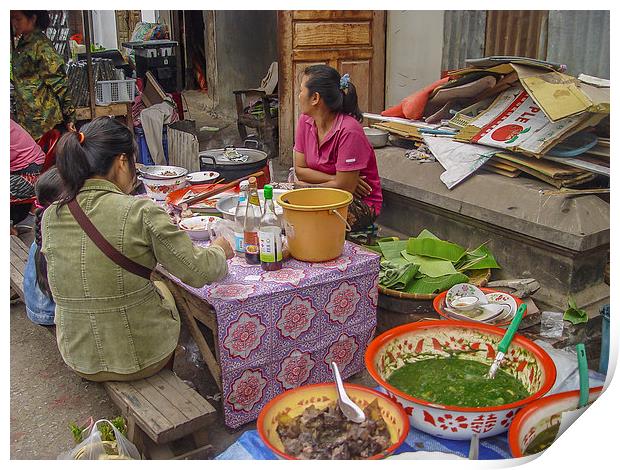 Laos style fast food Print by colin chalkley