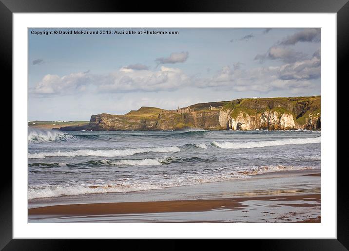 Dunluce Castle and White Rocks Framed Mounted Print by David McFarland