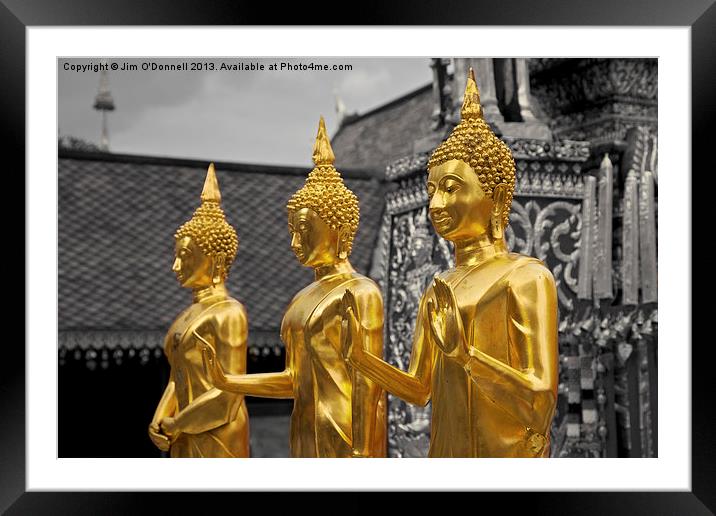 Gold Buddha Framed Mounted Print by Jim O'Donnell