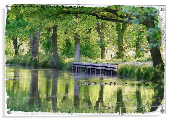 Canal Watercolour Acrylic by Steve Hughes