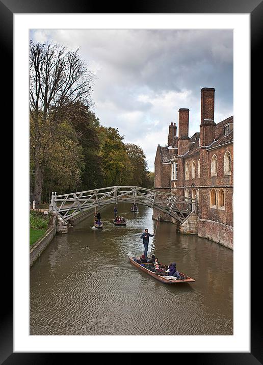 Cambridge Punting Framed Mounted Print by Graham Custance