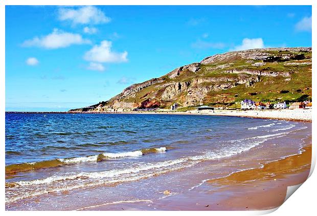 West Shore beach, Llandudno Print by leonard alexander