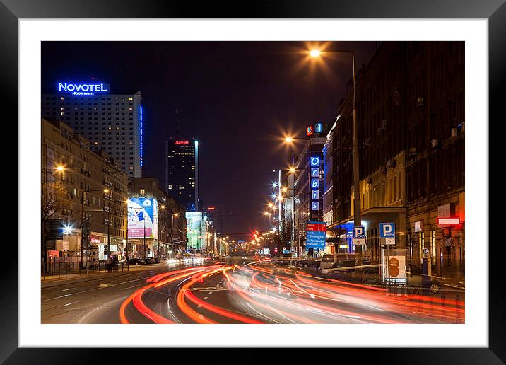 Warsaw by night Framed Mounted Print by Robert Parma