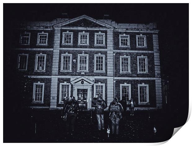 Midnight at Daresbury Hall Print by Emma Ward