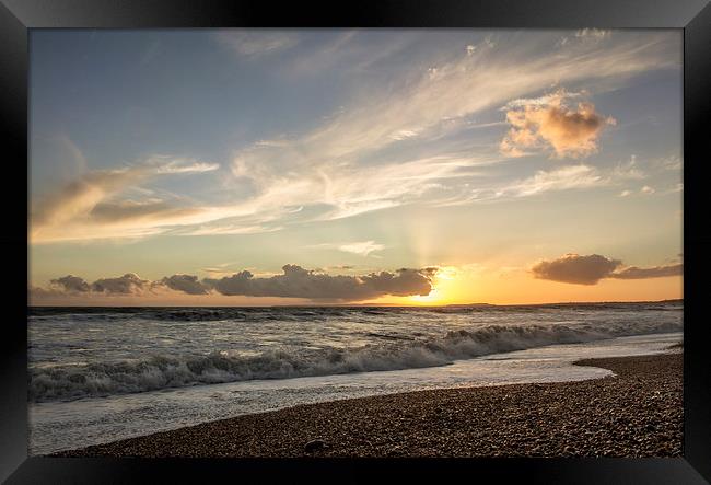 Sunset Milford Beach Framed Print by Ian Jones