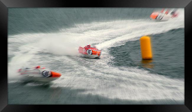 Power Boat Racing Plymouth Sound Framed Print by Peter F Hunt