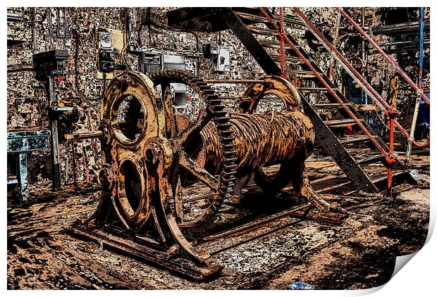 Haig Pit ,Old Mine shaft Workings Print by Chris Himsworth