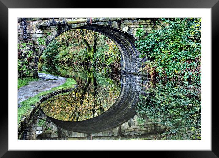 Hebden Bridge Canal Reflections Framed Mounted Print by Sandra Pledger