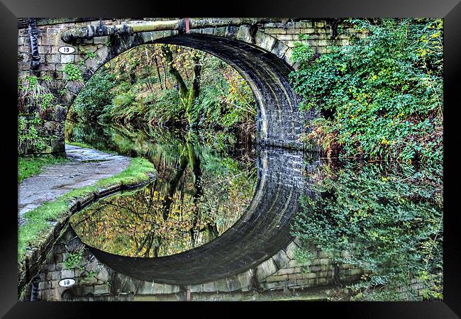 Hebden Bridge Canal Reflections Framed Print by Sandra Pledger