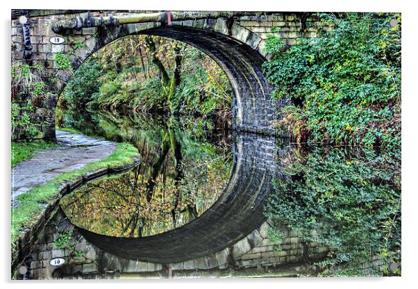 Hebden Bridge Canal Reflections Acrylic by Sandra Pledger