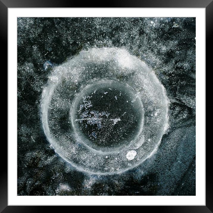 Ice fishing hole 1 Framed Mounted Print by Steven Ralser