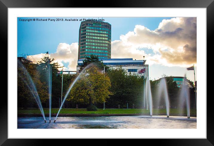 City Hall Fountains Framed Mounted Print by Richard Parry