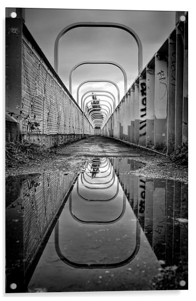 Derwent Foot Bridge Acrylic by Ray Pritchard