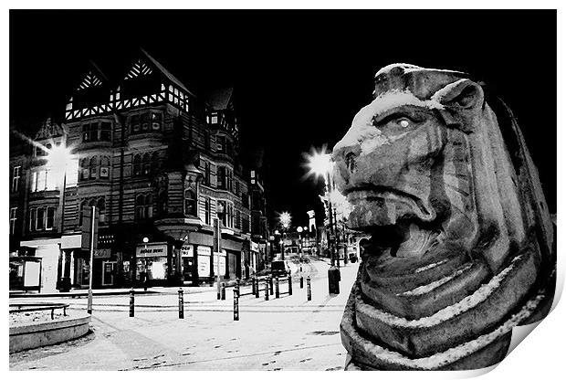 Nottingham in the snow Print by nick pautrat