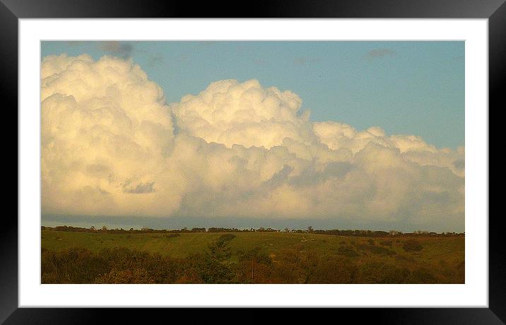 Clouds Over The Hill Framed Mounted Print by Antoinette B