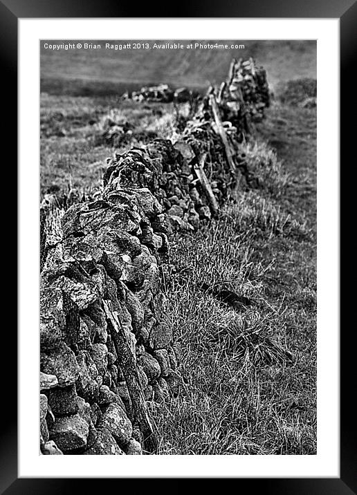 Peak District Dry Wall BW Framed Mounted Print by Brian  Raggatt
