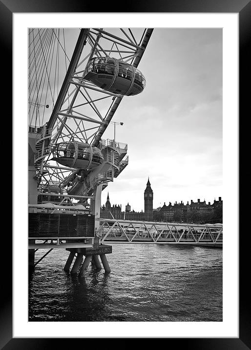 London Eye & Westminster Framed Mounted Print by Graham Custance