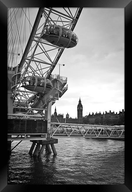 London Eye & Westminster Framed Print by Graham Custance