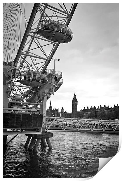 London Eye & Westminster Print by Graham Custance