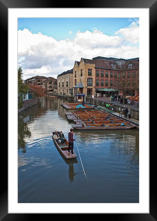 Punting in Cambridge Framed Mounted Print by Graham Custance