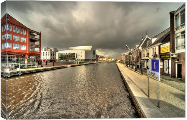 Stormy day at Alphen aan den Rijn Canvas Print by Rob Hawkins