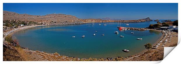 Pallas Beach in Lindos Print by Roger Green