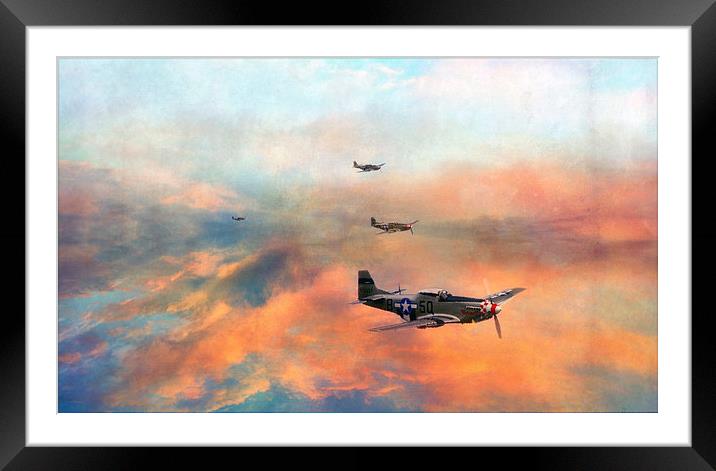 P51 Painted Framed Mounted Print by Jason Green