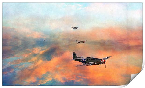 P51 Painted Print by Jason Green
