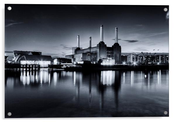 Battersea Blues Acrylic by Ian Hufton