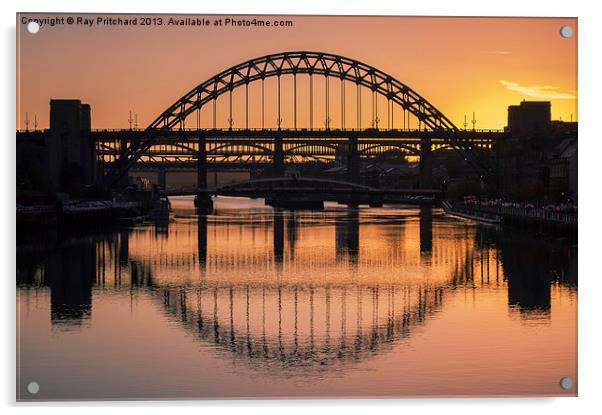 Tyne Bridge At Sunset Acrylic by Ray Pritchard