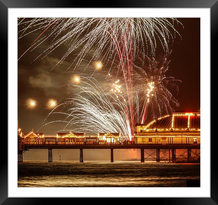 Eastbourne Pier Fireworks Framed Mounted Print by Matthew Silver