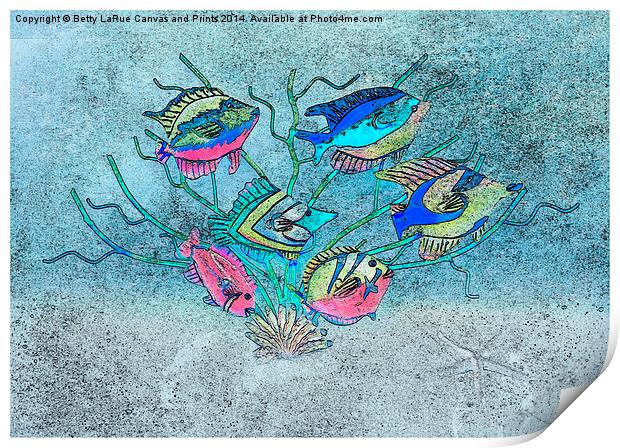 Tropical Fish 1 Print by Betty LaRue