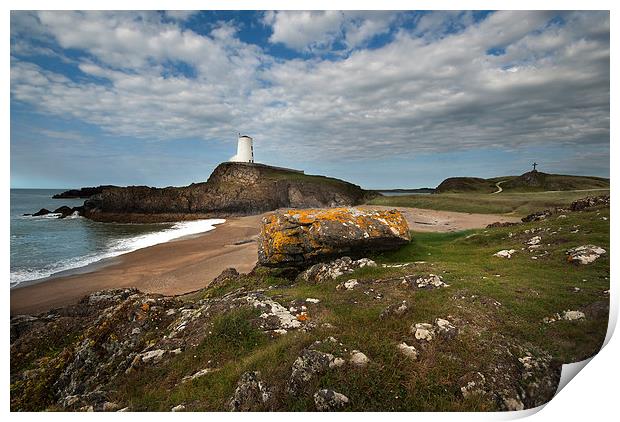 Tŵr Mawr lighthouse Llanddwyn Island  Anglesey Print by Eddie John