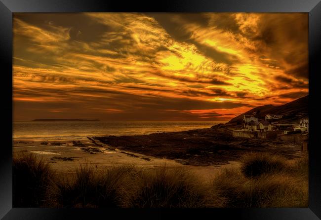 Croyde Bay twilight. Framed Print by Dave Wilkinson North Devon Ph
