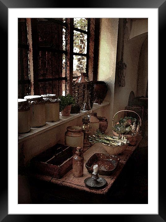 Country kitchen Framed Mounted Print by David Worthington