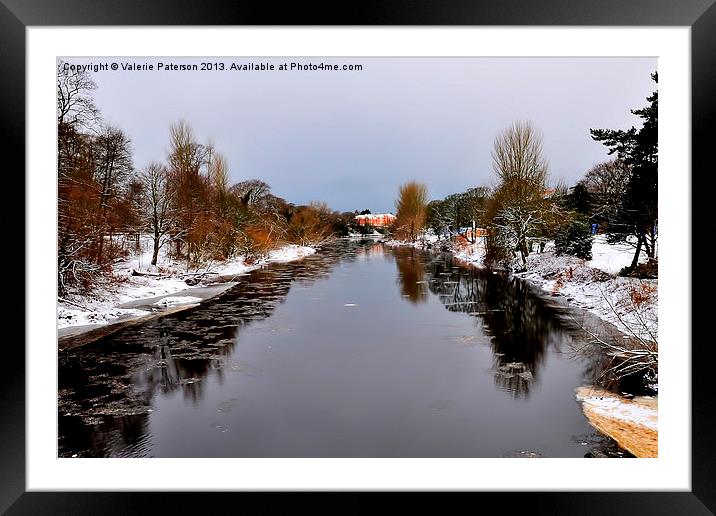 Snow on Ayr Banks Framed Mounted Print by Valerie Paterson