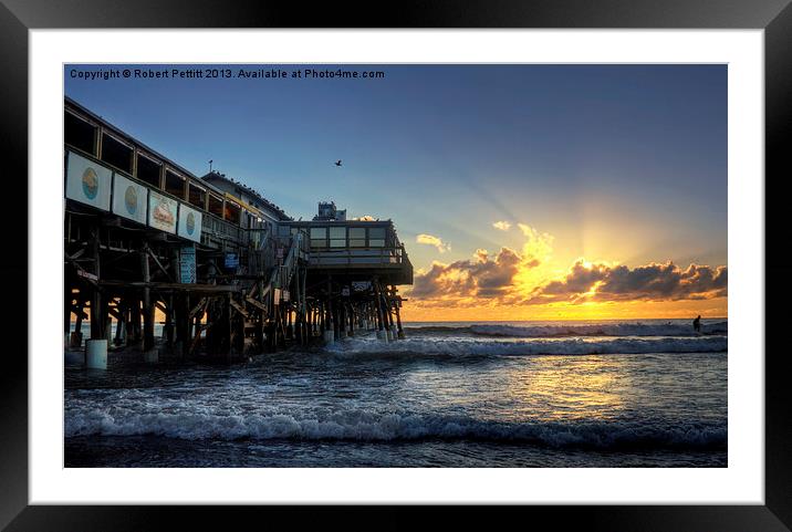 Cocoa Beach Pier at Sunrise Framed Mounted Print by Robert Pettitt