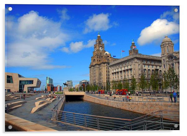 World heritage Liverpool waterfront Acrylic by David Worthington