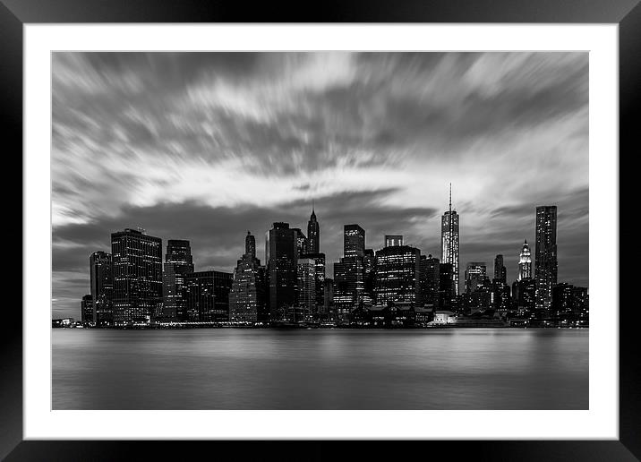 Manhattan Cityscape Framed Mounted Print by Jed Pearson