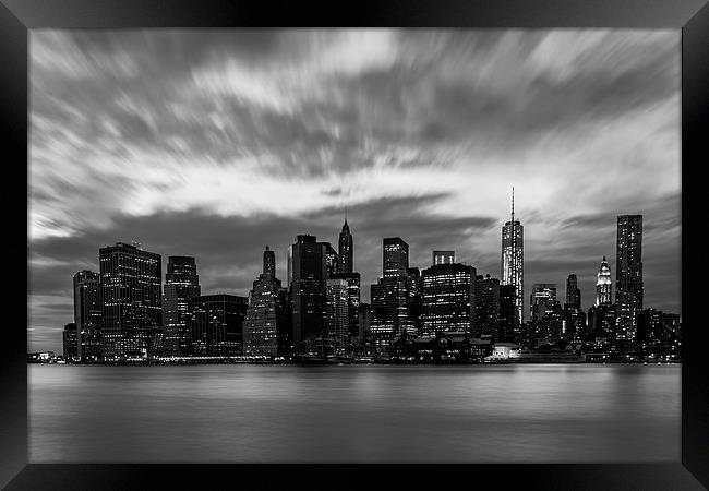 Manhattan Cityscape Framed Print by Jed Pearson